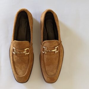 Premium brown suede slip-on slippers